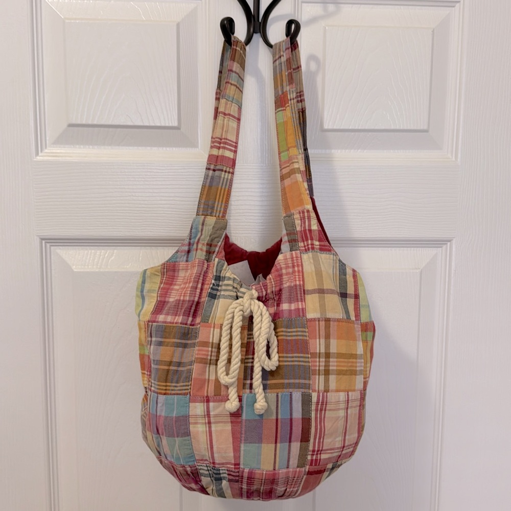 👜Vintage AE patchwork cotton canvas hobo tote/purse